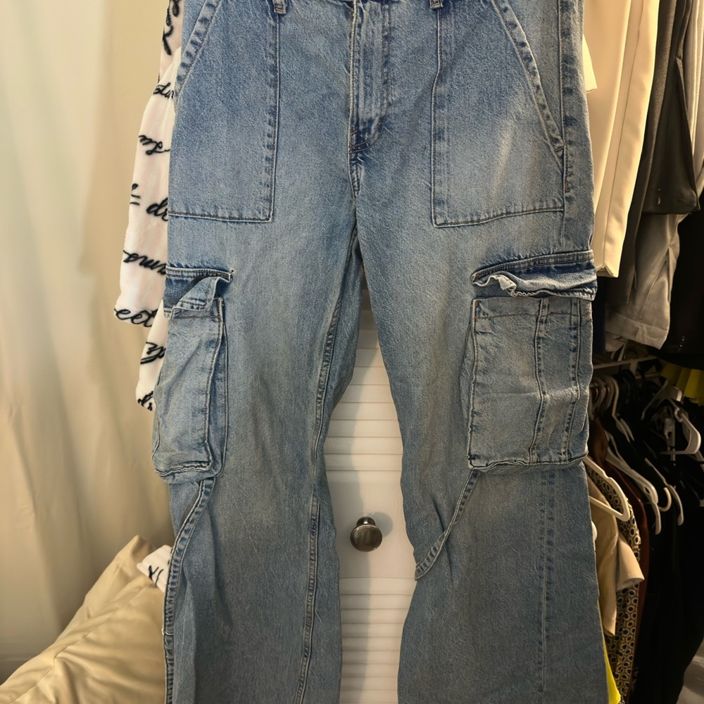 Zara Blue Cargo Jeans